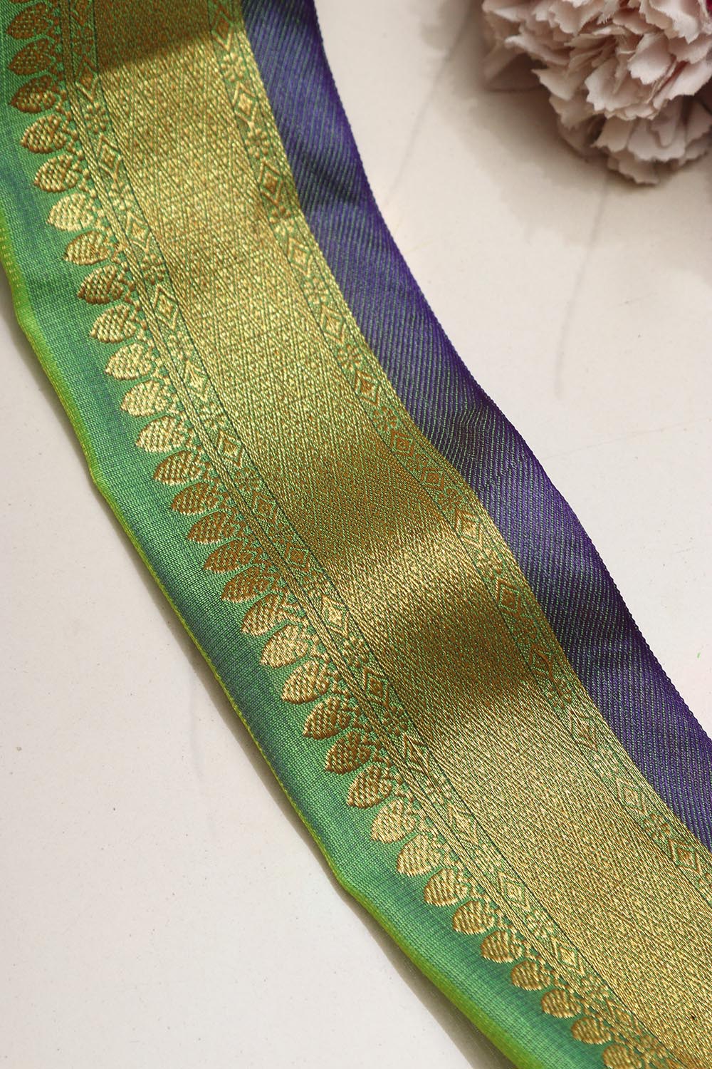 Green Kanjeevaram Silk Lace ( 2.5 Mtr ) - Luxurion World