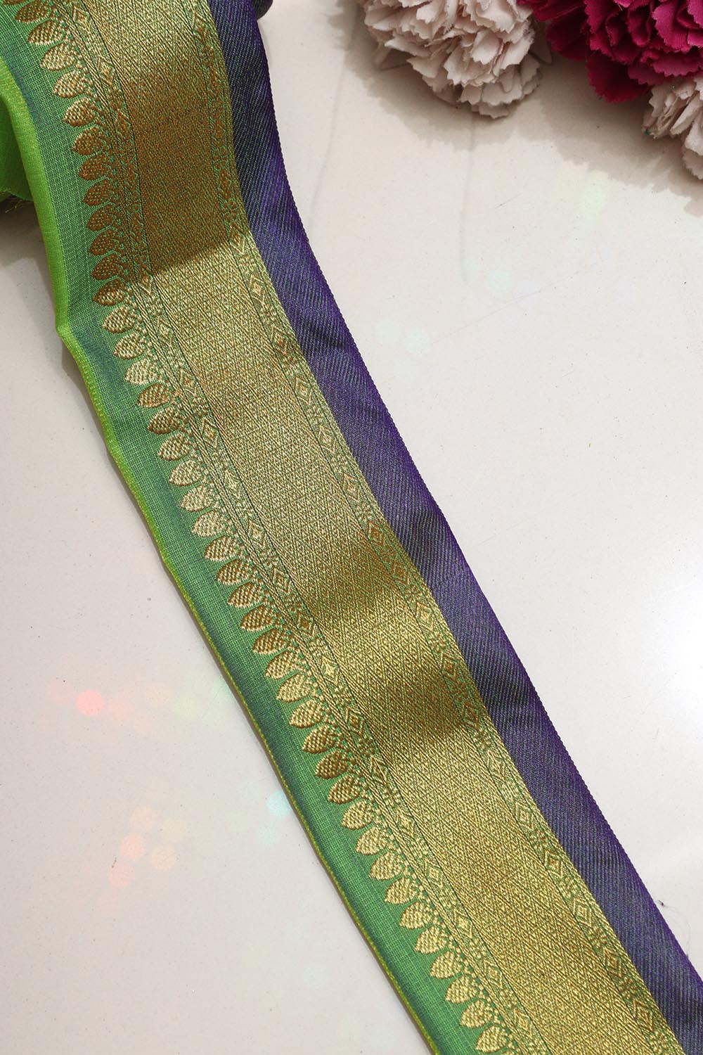 Green Kanjeevaram Silk Lace ( 2.5 Mtr ) - Luxurion World