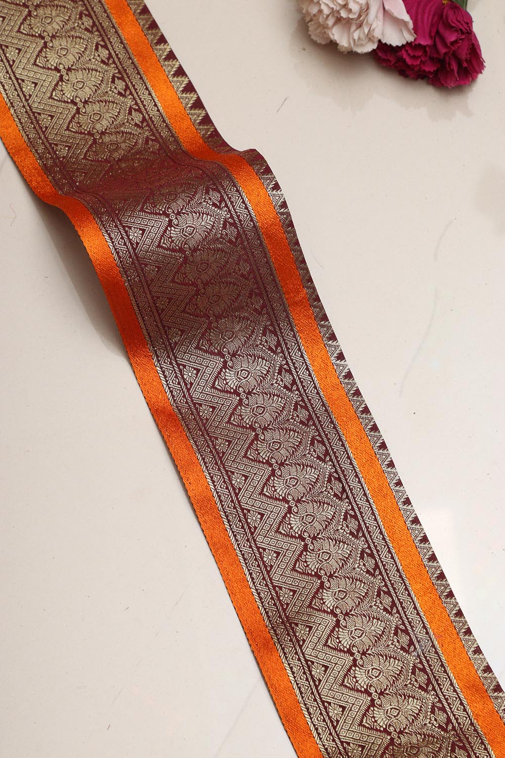Maroon Kanjeevaram Silk Lace ( 2.5 Mtr ) - Luxurion World