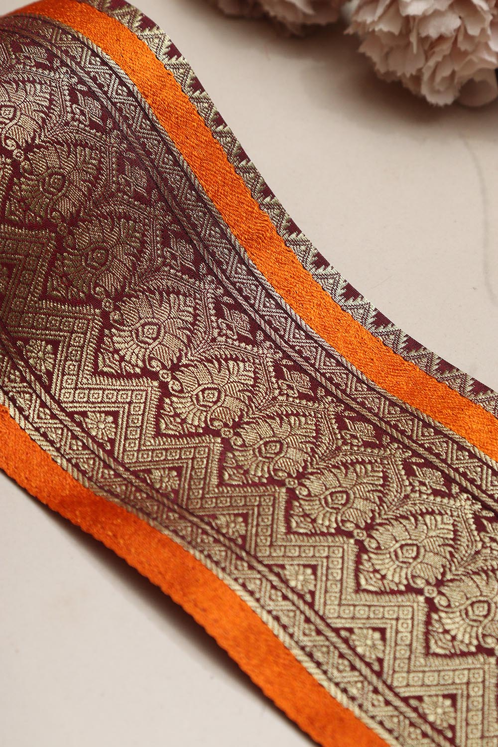 Maroon Kanjeevaram Silk Lace ( 2.5 Mtr ) - Luxurion World