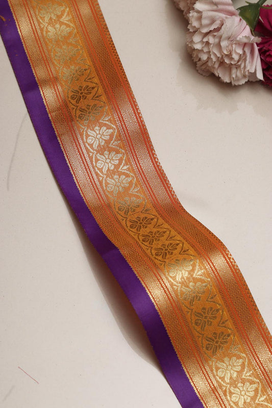 Orange Kanjeevaram Silk Lace ( 1 Mtr )