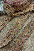 Golden Trendy Vintage Hand Work Zardozi Vintage Border ( 1 Mtr ) - Luxurion World