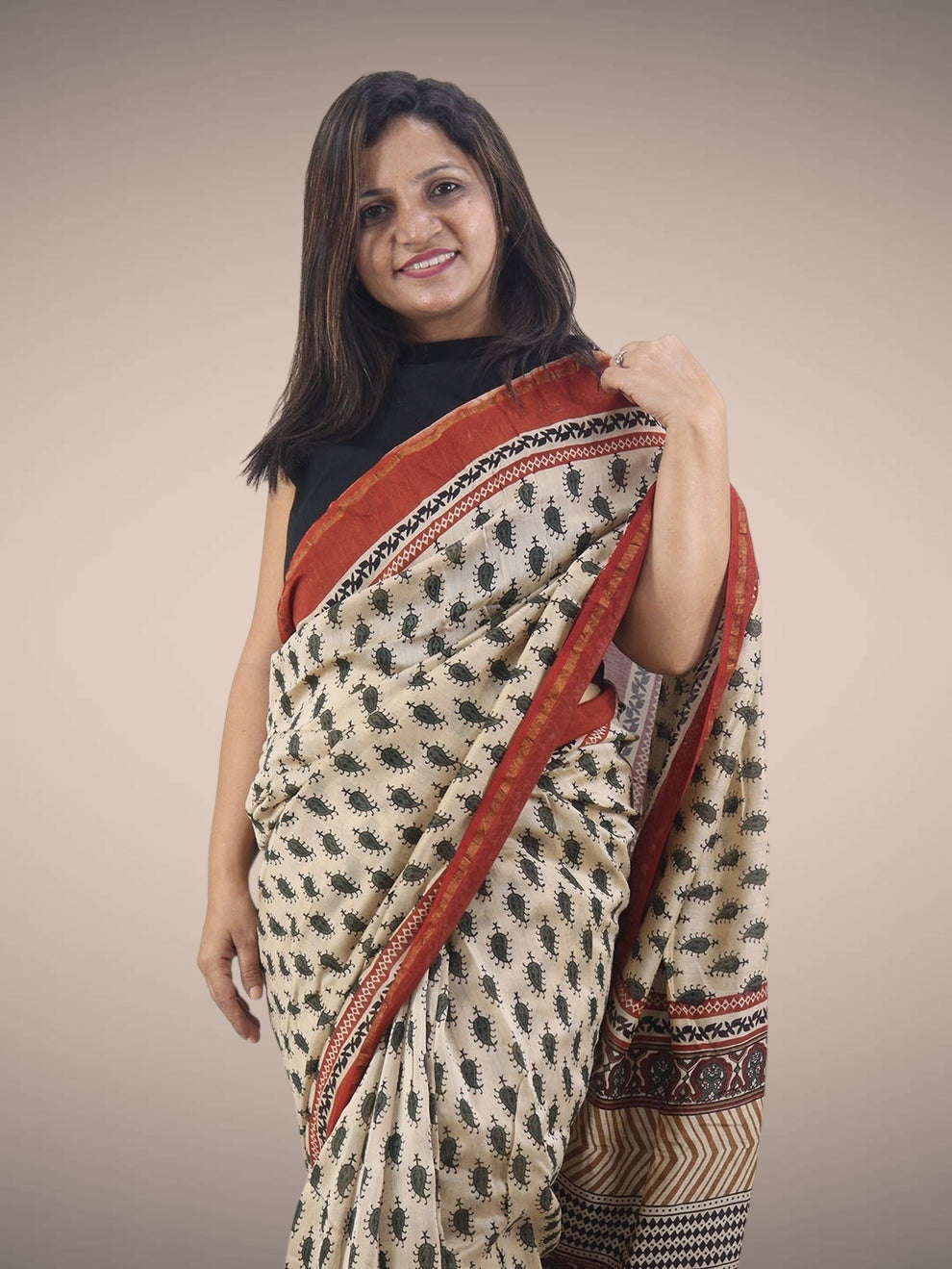 Multicolor Block Printed Chanderi Silk Saree - Perfect for Any Occasion! - Luxurion World
