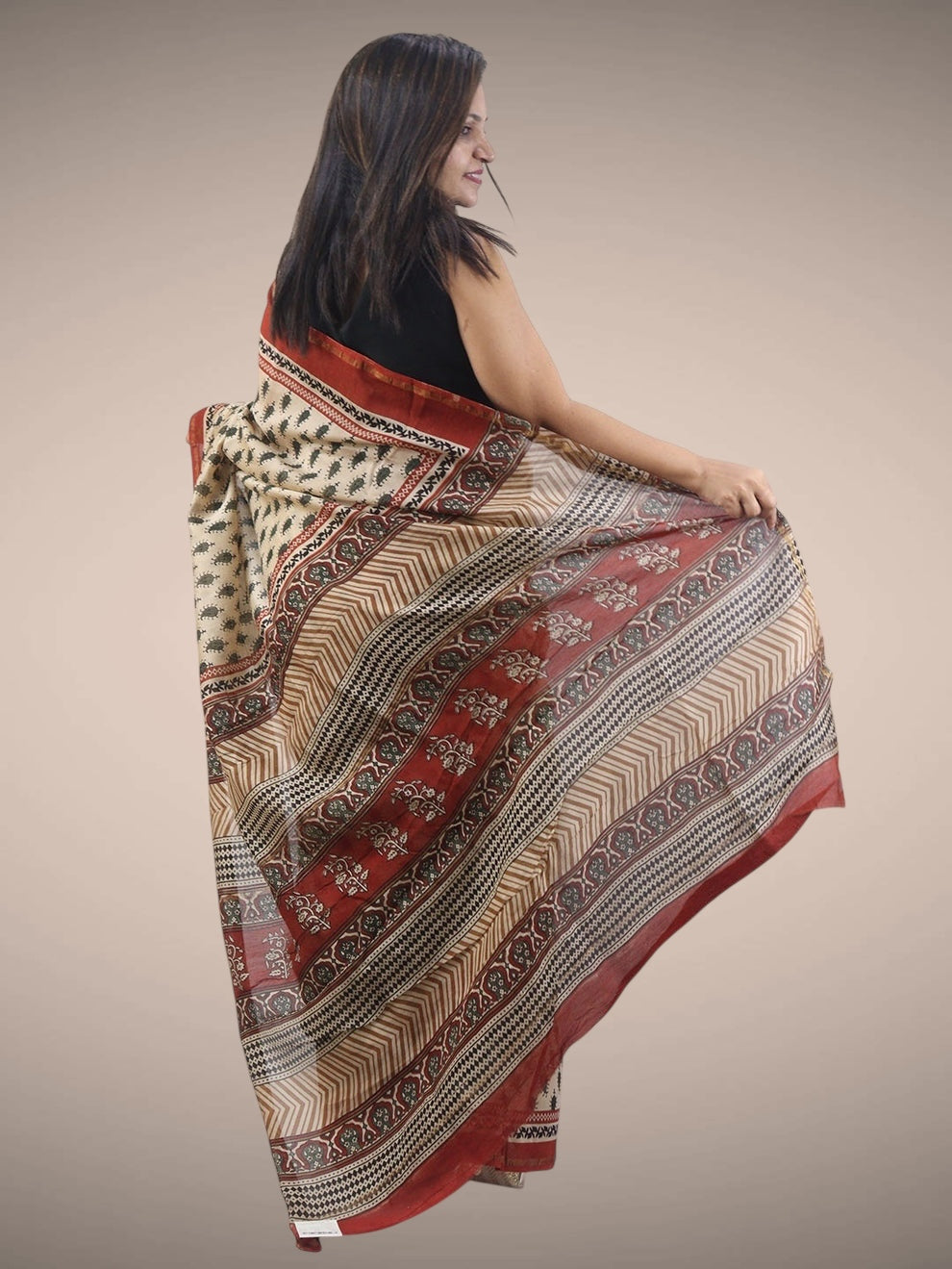 Multicolor Block Printed Chanderi Silk Saree - Perfect for Any Occasion! - Luxurion World