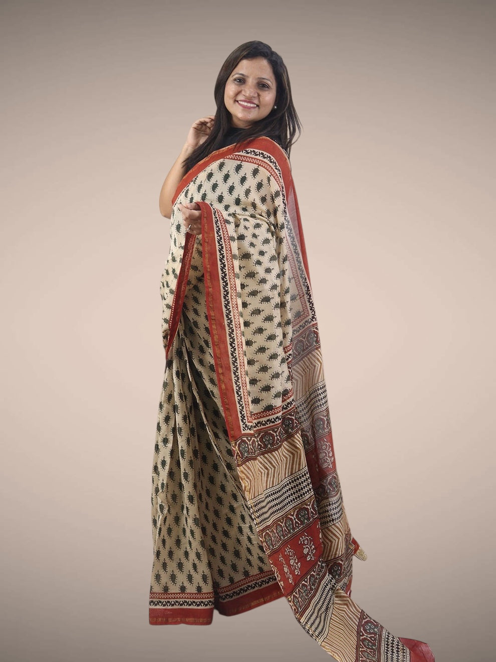 Multicolor Block Printed Chanderi Silk Saree - Perfect for Any Occasion! - Luxurion World