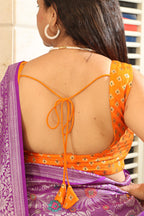Orange Banarasi Silk Padded Blouse - Luxurion World