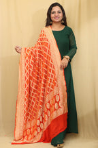Exquisite Orange Banarasi Bandhani Pure Georgette Dupatta - Luxurion World