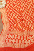 Exquisite Orange Banarasi Bandhani Pure Georgette Dupatta - Luxurion World