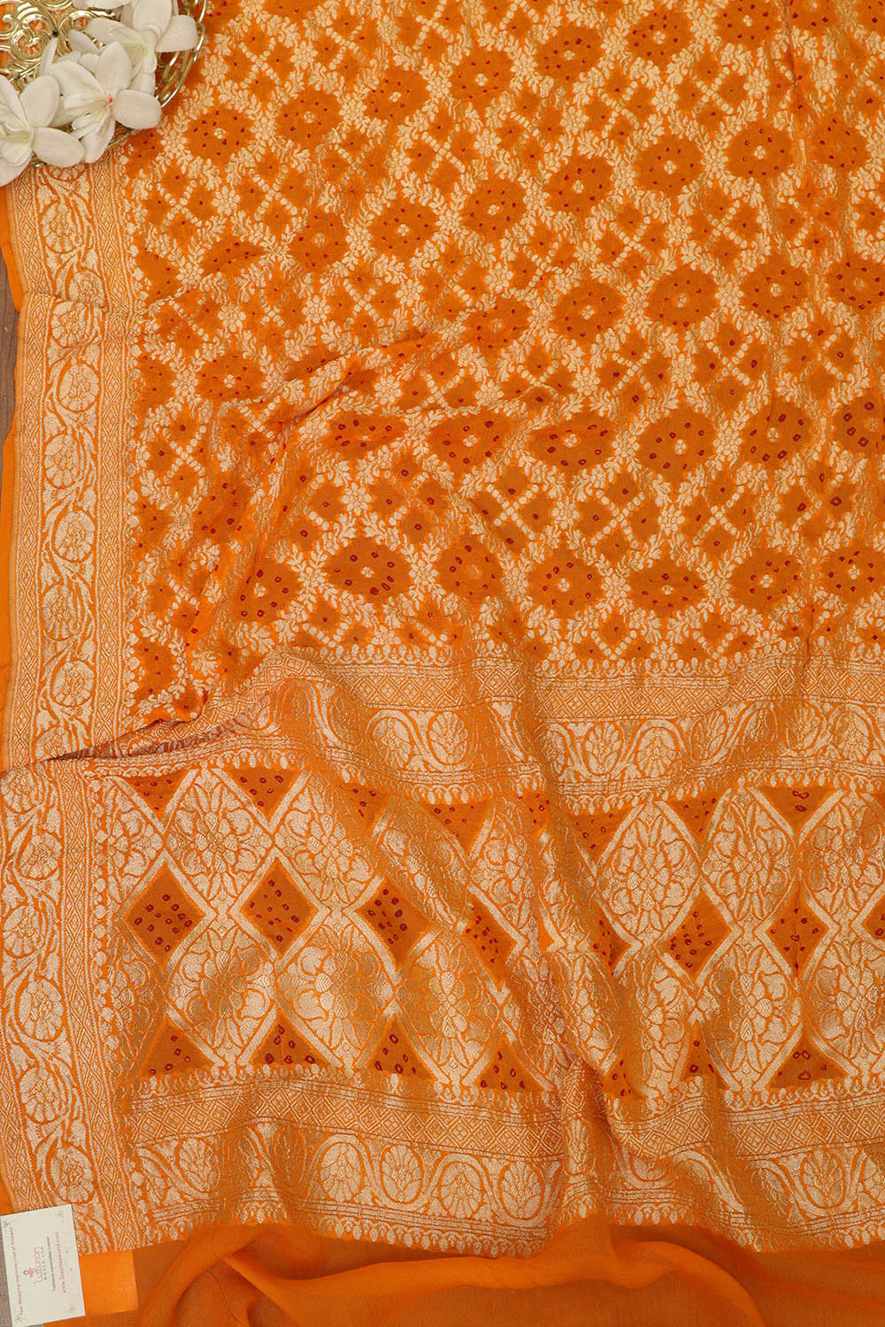 Exquisite Yellow Banarasi Bandhani Pure Georgette Dupatta - Luxurion World