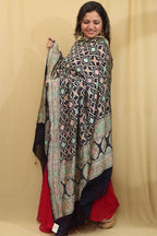 Exquisite Dark Blue Banarasi Bandhani Pure Georgette Meenakari Dupatta - Luxurion World