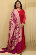 Exquisite Purple Banarasi Bandhani Pure Georgette Meenakari Dupatta - Luxurion World