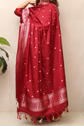 Beautiful Pink Banarasi Silk Dupatta - Luxurion World- Crafted Heirlooms