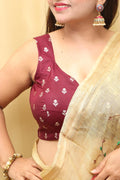 Maroon Banarasi Silk Padded Blouse - Luxurion World