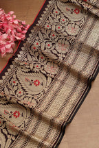 Stunning Maroon Banarasi Silk Lace ( 1 Mtr ) - Luxurion World
