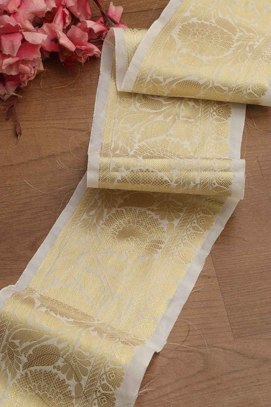 Dyeable Banarasi Silk Lace ( 0.75 MTR) - Luxurion World