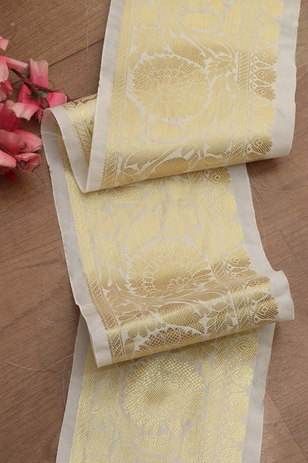 Dyeable Banarasi Silk Lace ( 0.75 MTR) - Luxurion World