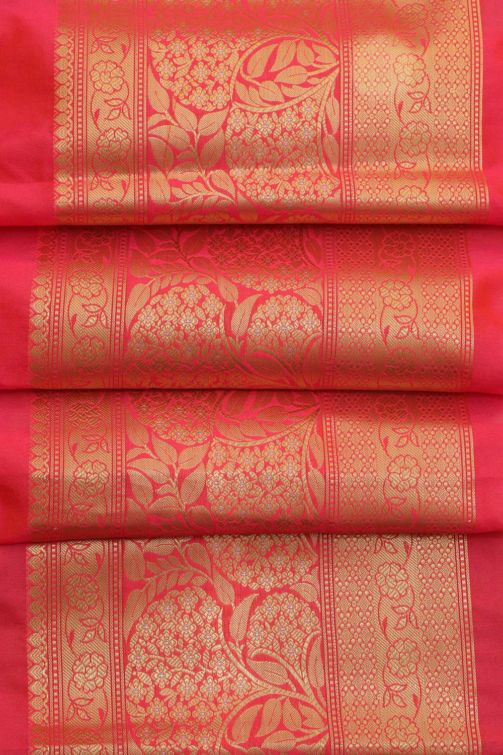 Elegant Pink Banarasi Silk Lace Saree (1 Mtr) - Luxurion World