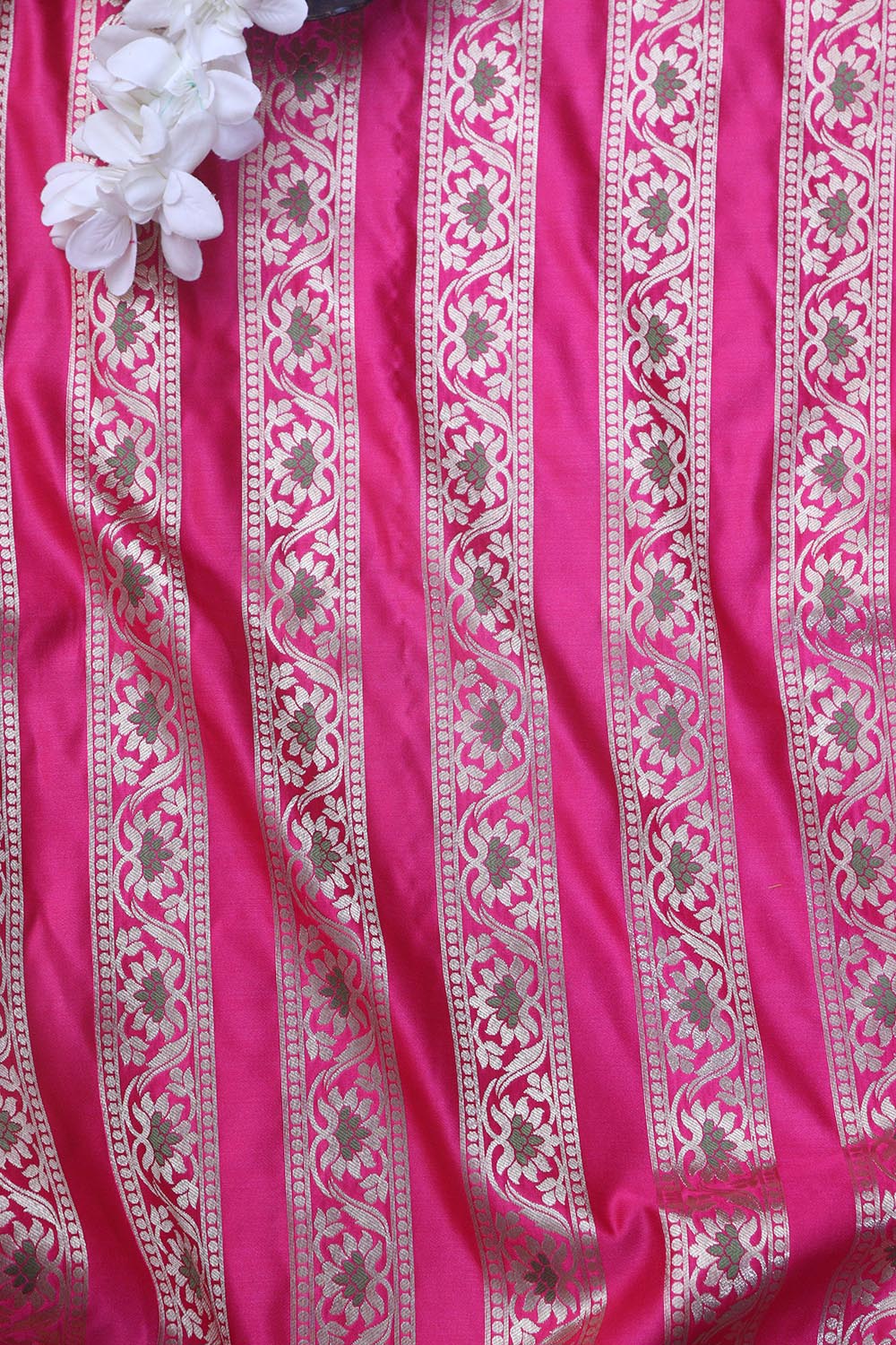 Exquisite Pink Banarasi Silk Unstitched Meenakari Lehenga Set - Luxurion World