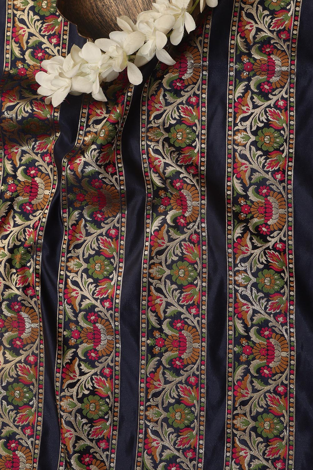 Blue Banarasi Silk Unstitched Meenakari Lehenga Set - Luxurion World