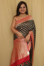 Black Handloom Banarasi Georgette Saree - Ethnic Elegance - Luxurion World