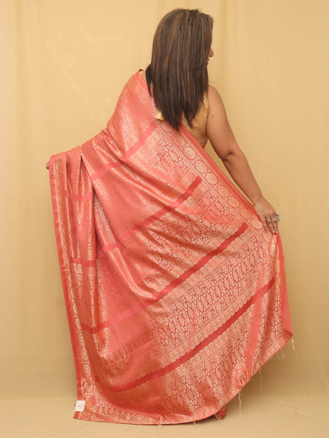 Shop Now for Red Handloom Banarasi Satin Silk Saree - Latest Collection