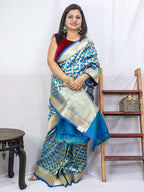 Shop Blue Handloom Banarasi Silk Saree Online - Exclusive - Luxurion World