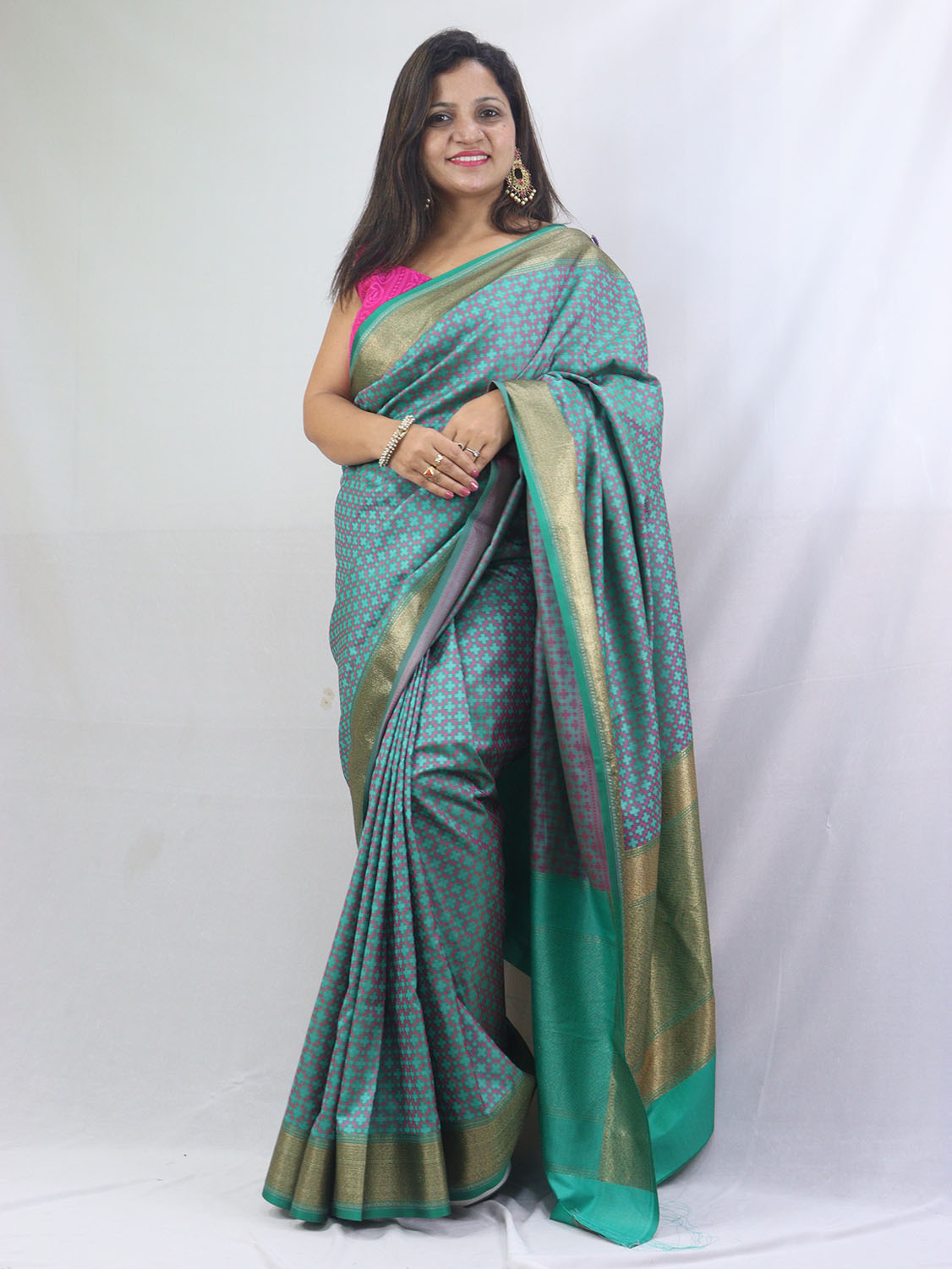 Shop Now for Blue Banarasi Soft Silk Saree with Contrast Border - Latest Arrival! - Luxurion World