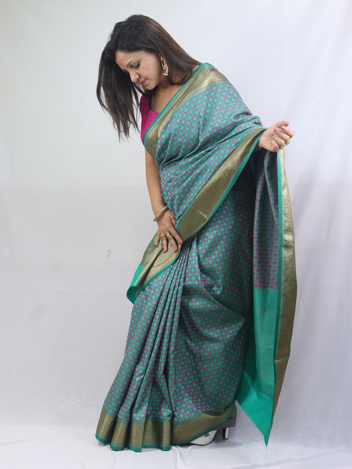 Shop Now for Blue Banarasi Soft Silk Saree with Contrast Border - Latest Arrival! - Luxurion World
