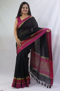 Classic Black Handloom Banarasi Silk Saree - Timeless Elegance - Luxurion World