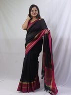 Classic Black Handloom Banarasi Silk Saree - Timeless Elegance - Luxurion World