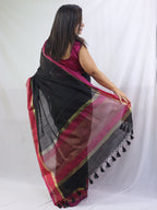 Classic Black Handloom Banarasi Silk Saree - Timeless Elegance - Luxurion World