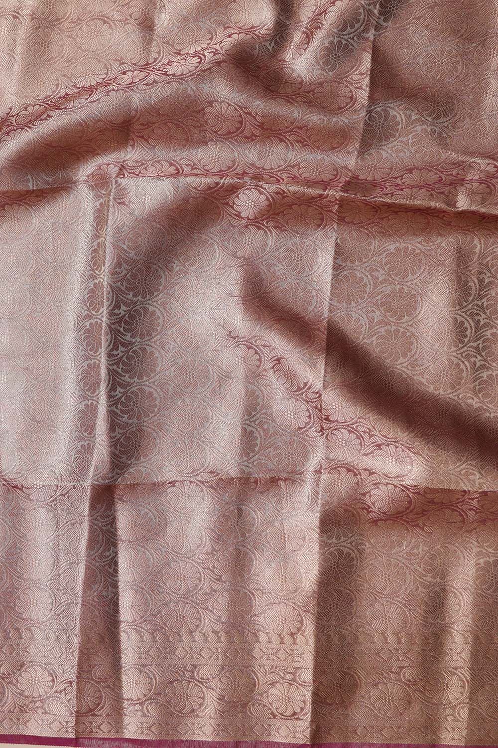 Elegant Purple Banarasi Crush Tissue Silk Saree - Luxurion World