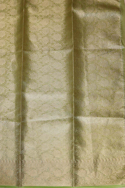 Exquisite Green Banarasi Crush Tissue Silk Saree - Luxurion World