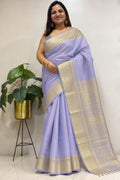 Purple Banarasi Silk Saree