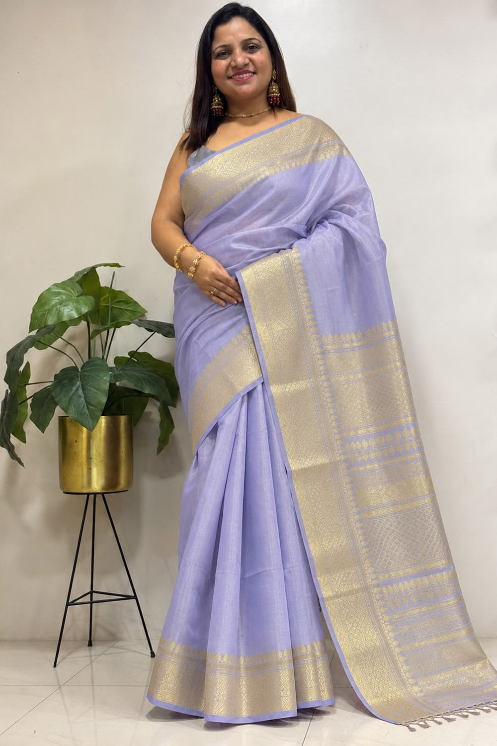 Purple Banarasi Silk Saree