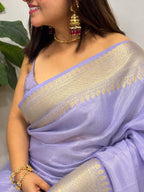 Purple Banarasi Silk Saree