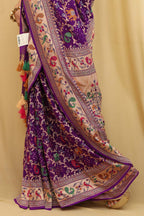 Exquisite Purple Banarasi Bandhani Georgette Saree - Luxurion World