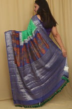 Green Banarasi Bandhani Pure Chiniya Silk Saree - Luxurion World