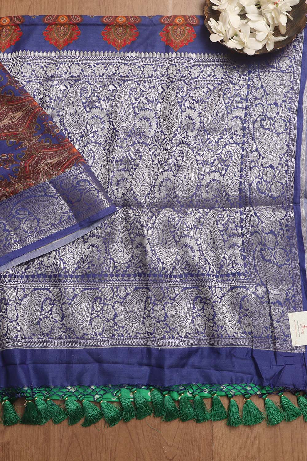 Green Banarasi Bandhani Pure Chiniya Silk Saree - Luxurion World