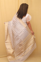 Luminous Lavender: Handloom Banarasi Organza Silk Saree - Luxurion World