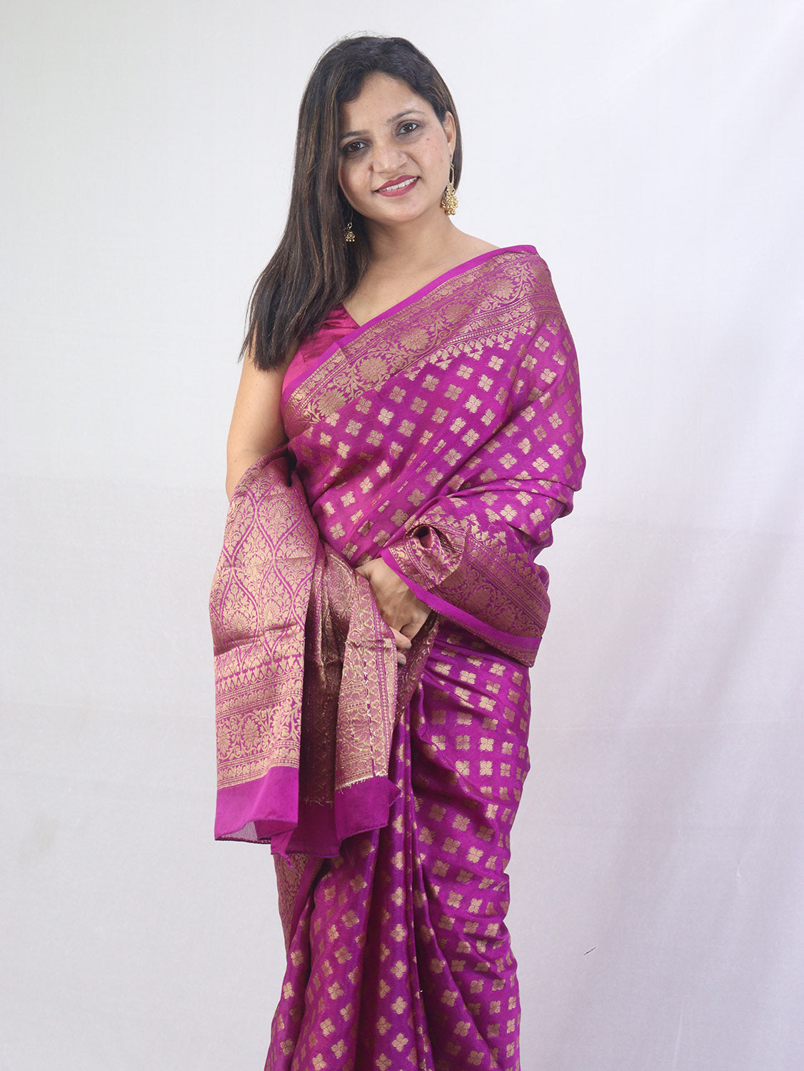 Regal Charm: Purple Banarasi Silk Saree for Elegant Occasions - Luxurion World