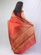 Exquisite Red Banarasi Koniya Silk Saree with Intricate Design - Luxurion World