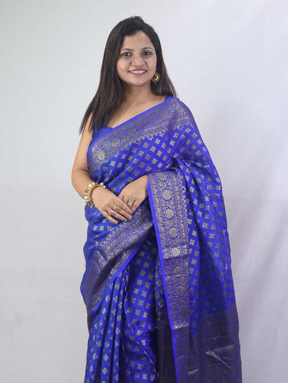 Exquisite Blue Banarasi Silk Saree - Perfect for Any Occasion