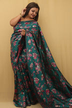 Stunning Green Banarasi Silk Meenakari Saree - Perfect for Any Occasion! - Luxurion World