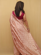 Stunning Pink Banarasi Tissue Silk Saree - Exquisite Design - Luxurion World
