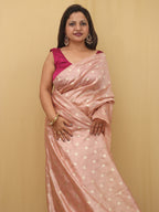 Stunning Pink Banarasi Tissue Silk Saree - Exquisite Design - Luxurion World