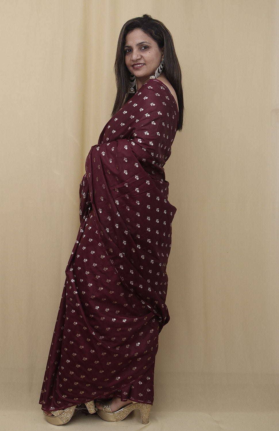 Stunning Maroon Banarasi Silk Saree - Perfect for Any Occasion - Luxurion World