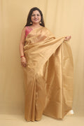 Golden Plain Tissue Saree - Luxurion World