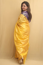 Yellow Plain Tissue Saree - Luxurion World