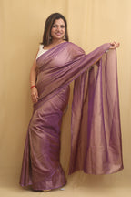 Purple Plain Tissue Saree - Luxurion World